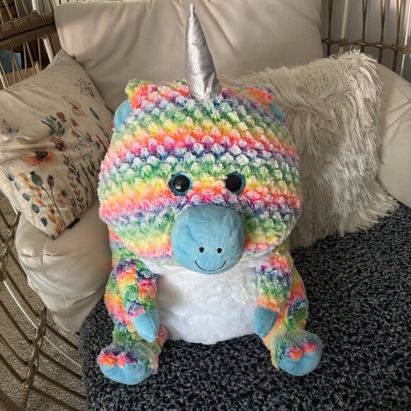 Giant 2 Ft. Tall Nanco Belly Buddies Colorful Vibrant Neon Color Unicorn Plush - Picture 1 of 8